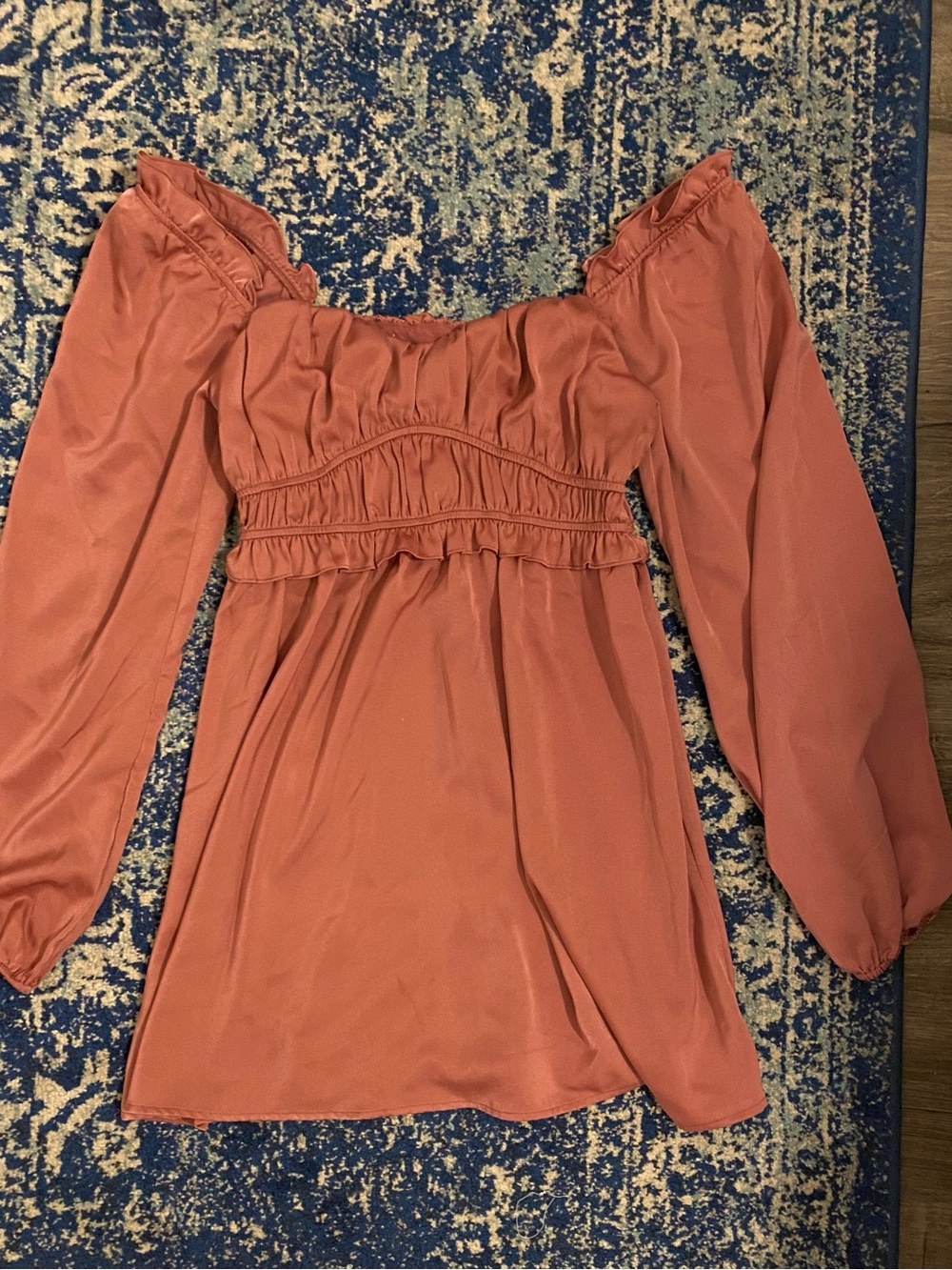 Altar'd State Rust Off-Shoulder Peasant Blouse
